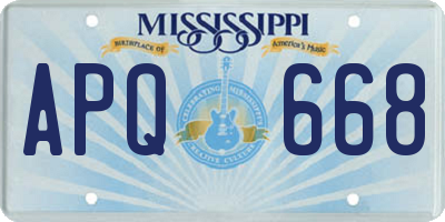 MS license plate APQ668