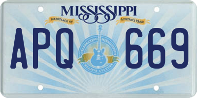 MS license plate APQ669