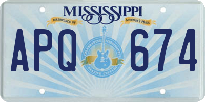 MS license plate APQ674