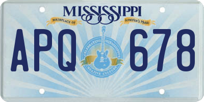MS license plate APQ678