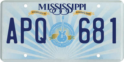 MS license plate APQ681