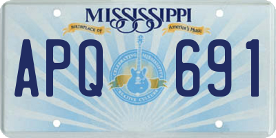 MS license plate APQ691