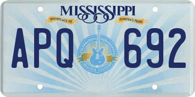 MS license plate APQ692