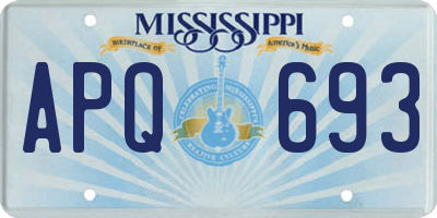MS license plate APQ693
