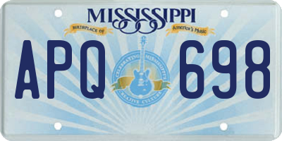 MS license plate APQ698