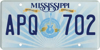 MS license plate APQ702