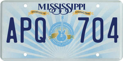 MS license plate APQ704