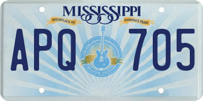 MS license plate APQ705