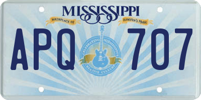 MS license plate APQ707
