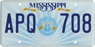 MS license plate APQ708