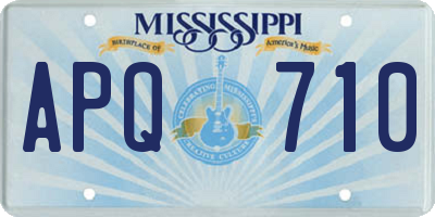 MS license plate APQ710
