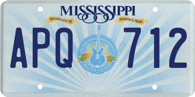 MS license plate APQ712