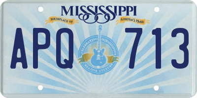 MS license plate APQ713