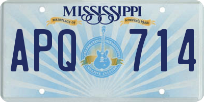 MS license plate APQ714