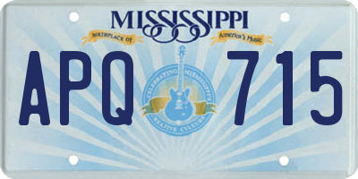 MS license plate APQ715