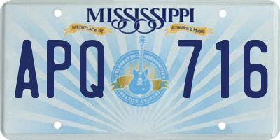 MS license plate APQ716