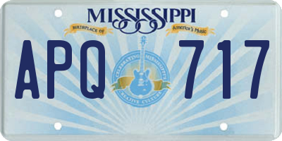 MS license plate APQ717