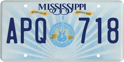 MS license plate APQ718