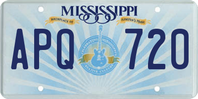 MS license plate APQ720