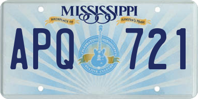 MS license plate APQ721