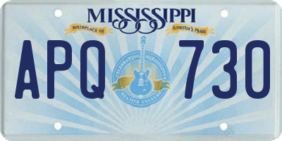 MS license plate APQ730