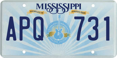 MS license plate APQ731