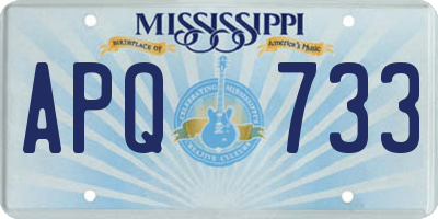 MS license plate APQ733