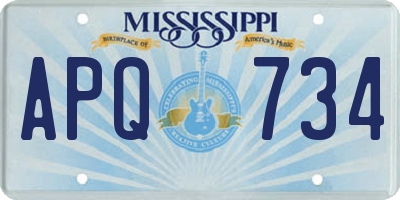 MS license plate APQ734