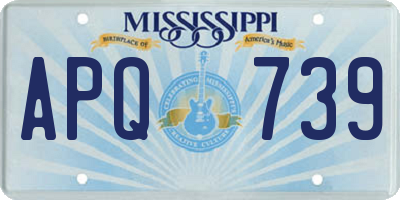 MS license plate APQ739