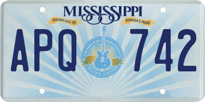 MS license plate APQ742