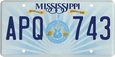 MS license plate APQ743