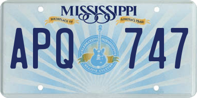 MS license plate APQ747