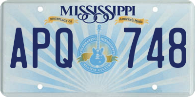 MS license plate APQ748