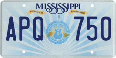 MS license plate APQ750