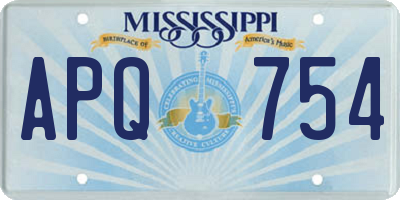 MS license plate APQ754