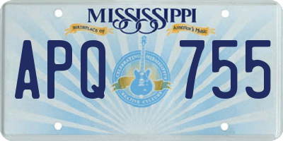 MS license plate APQ755