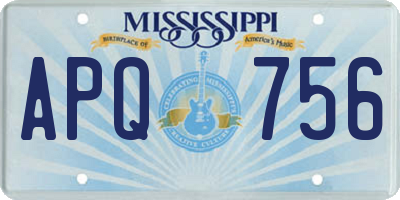 MS license plate APQ756