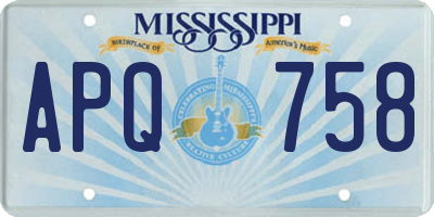 MS license plate APQ758