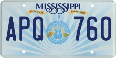 MS license plate APQ760