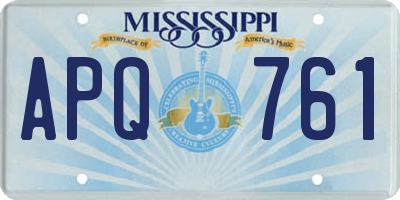 MS license plate APQ761