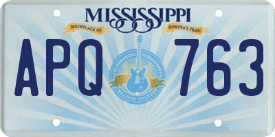 MS license plate APQ763