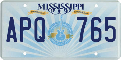 MS license plate APQ765