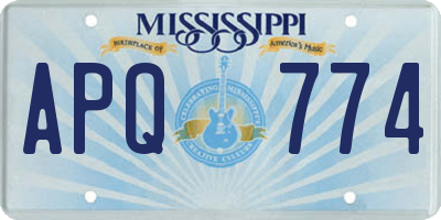 MS license plate APQ774