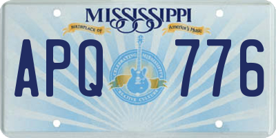 MS license plate APQ776