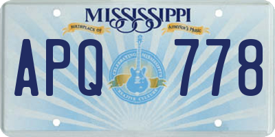 MS license plate APQ778