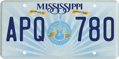 MS license plate APQ780