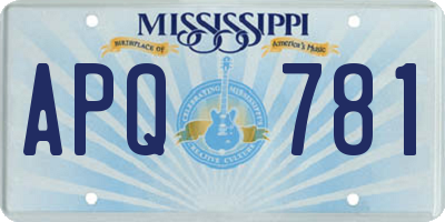 MS license plate APQ781