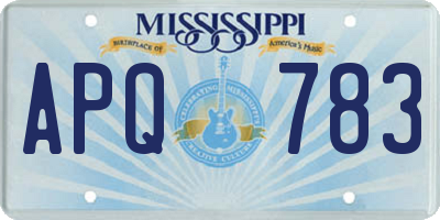 MS license plate APQ783