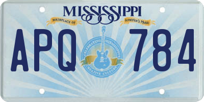 MS license plate APQ784
