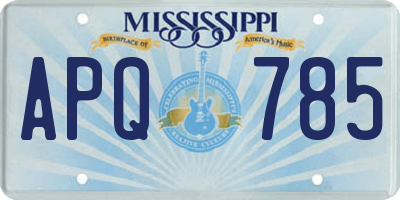MS license plate APQ785